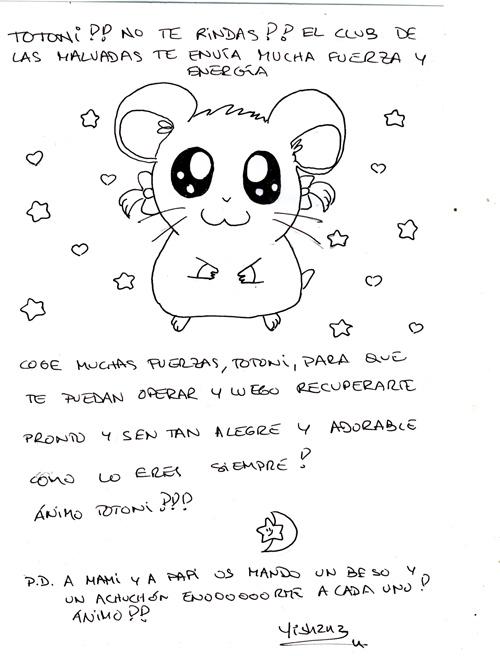 Totonika Nova hamster healing letter